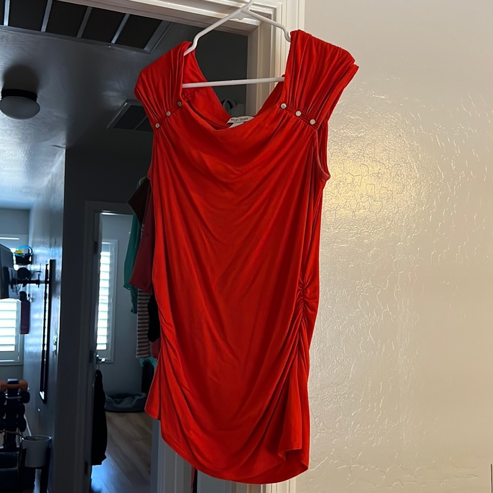 White House Black Market Orange Top Large